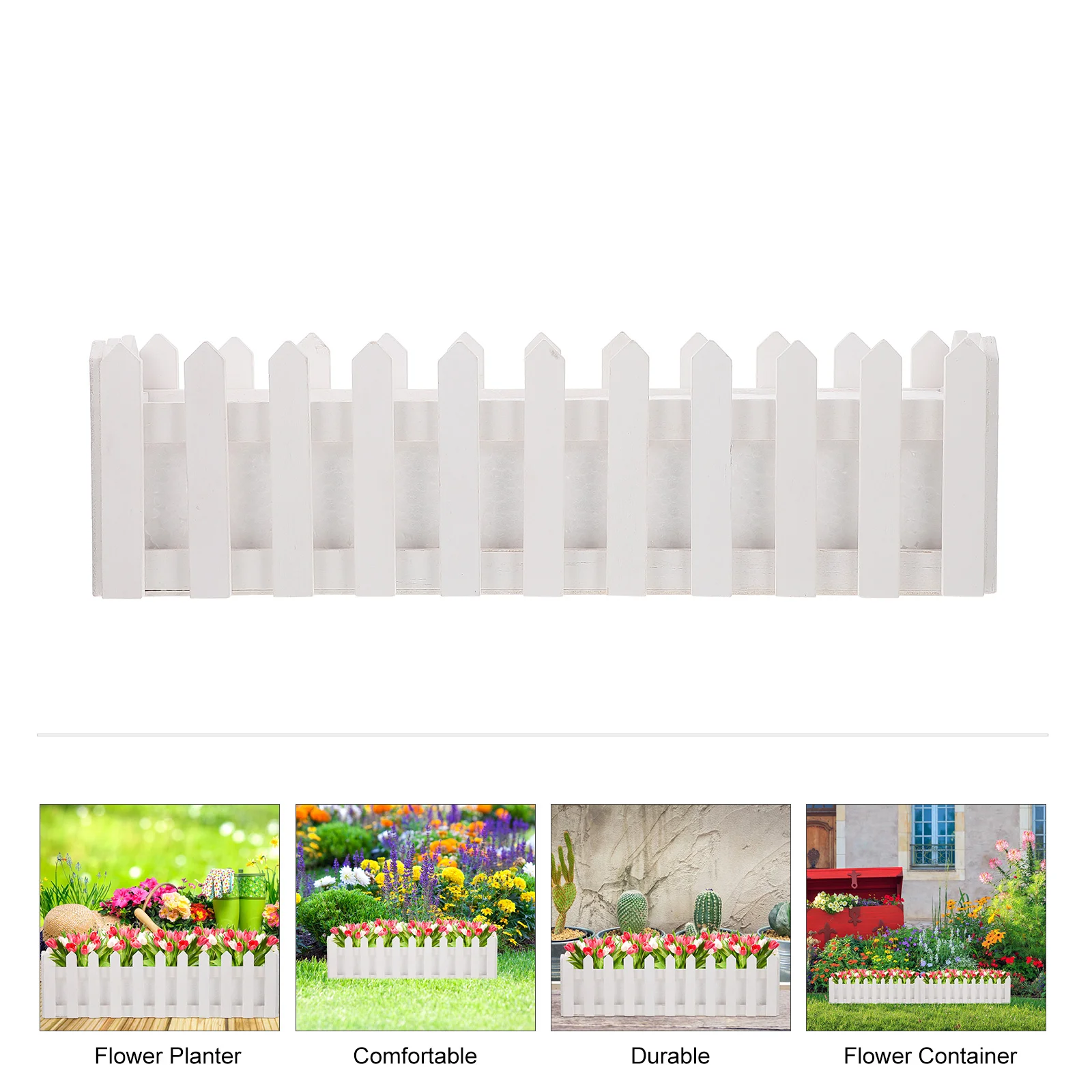 Miniture Flowerpot Deck Decorations Outdoor Garden Fence Window White Serving Tray