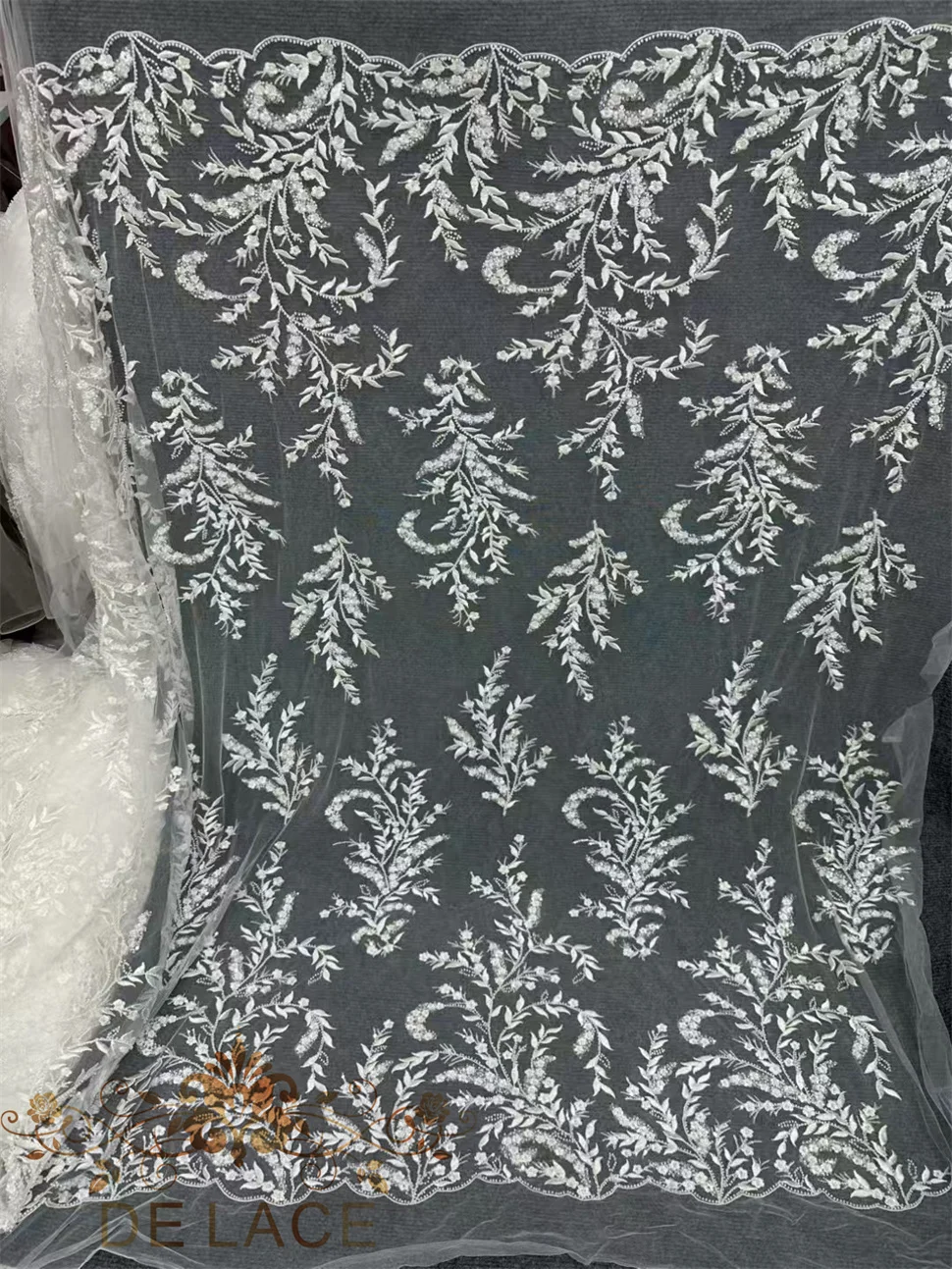 

МОЯ Высококачественная ткань для свадебного платья с цветочным узором и блестящими блестками, кружевная ткань для свадебного платья