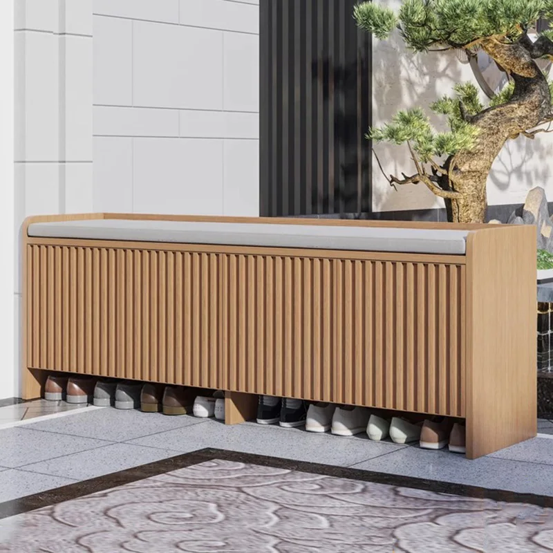 الحديثة مع مقعد خزانة الأحذية مدخل قاعة المدخل العمودي مصمم توفير مساحة رخيصة رف الأحذية الفاخرة موبليس أثاث المنزل