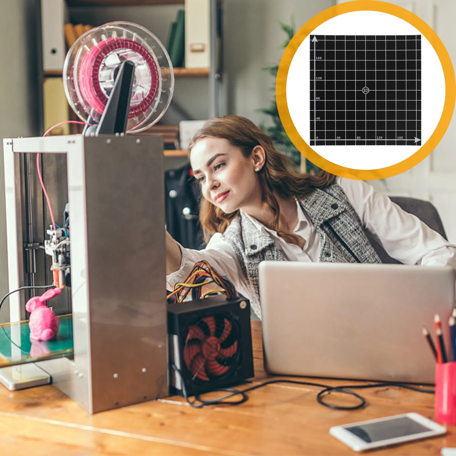 

1 шт. Матовая термостойкая гибкая съемная пленка для платформы 3D-принтера с улучшенной адгезией, легко устанавливается