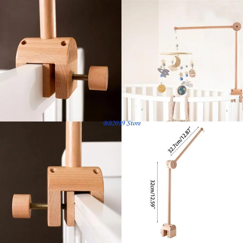 Q0KB Baby Cribe Cun Nucken Cuna madera Cuna Mobile Soporte colgantes Regalo ducha recién nacido