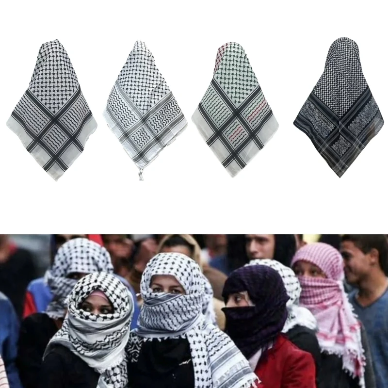 Sweat Absorb Arafat Hijab Shemagh Scarf Arabian Dubai Saudi Desert Scarf Shawl Drop shipping