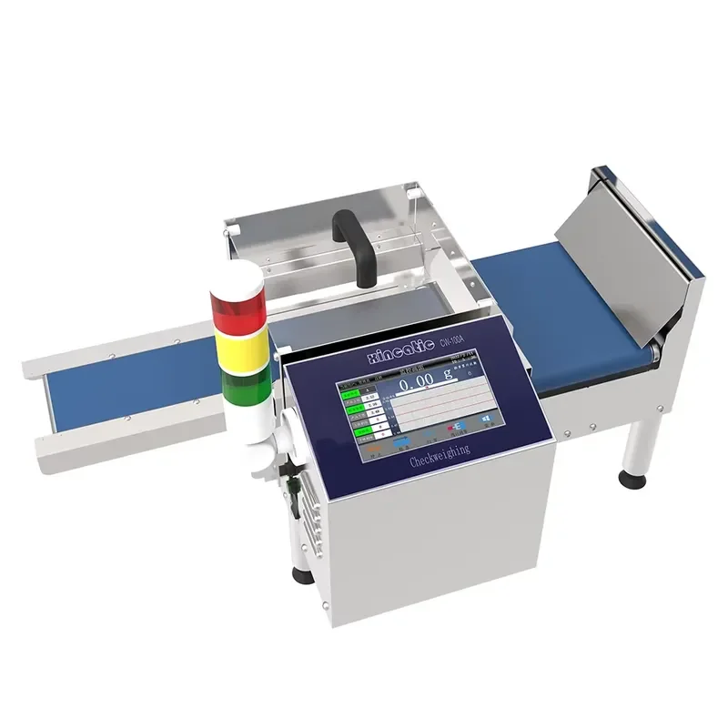 Automated Checkweigher Touch Screen Display 0.02g Accuracy Food Processing Conveyor Belt Rejection Scale
