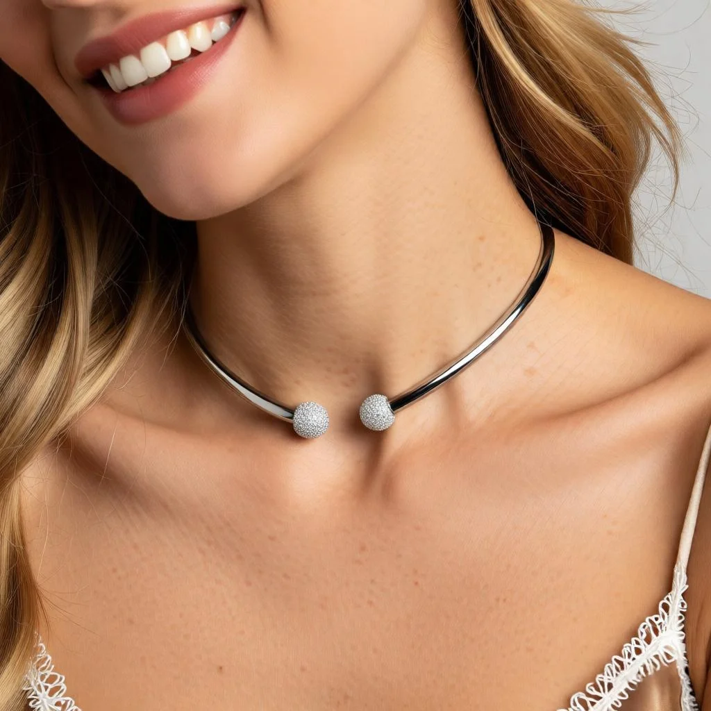 gold,silver color polished stainless steel flexible choker necklace feshion collar torque woman jewelry