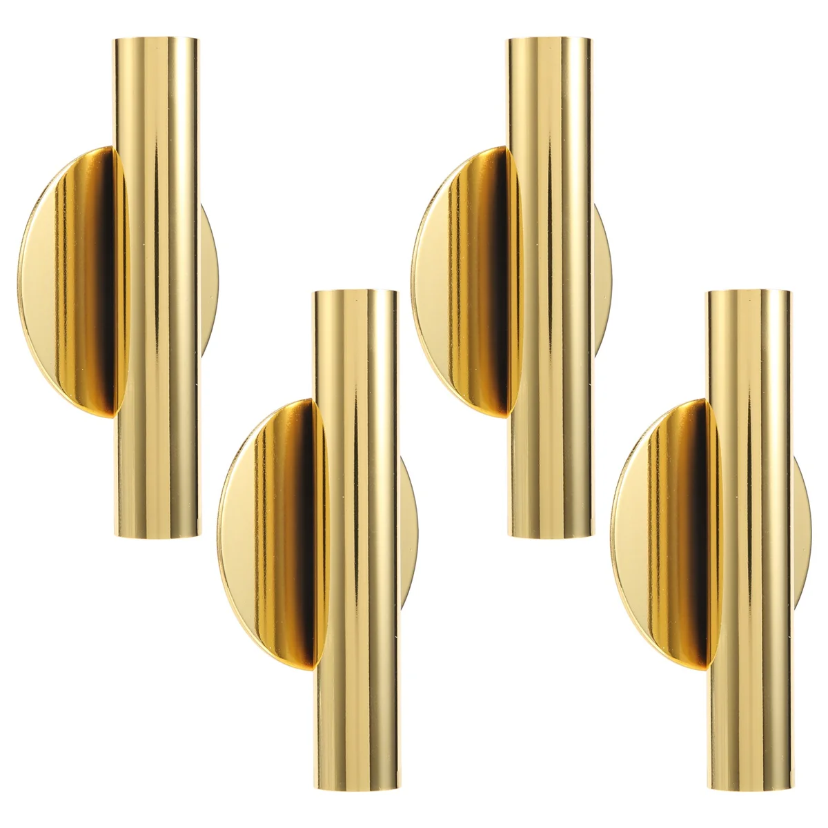 4Pcs Wall-Mounted Flower Tube Wall Metal Vase Decoration Stand Dry Vase Stand for Displaying Flower Decoration,Gold