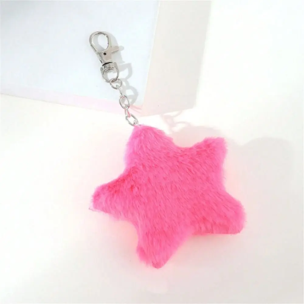 Furry Star Doll Star Plush Pendant Five-pointed Bag Pendant Pentagram Hairball Stuffed Ornament Fluffy Soft Star Key Chain