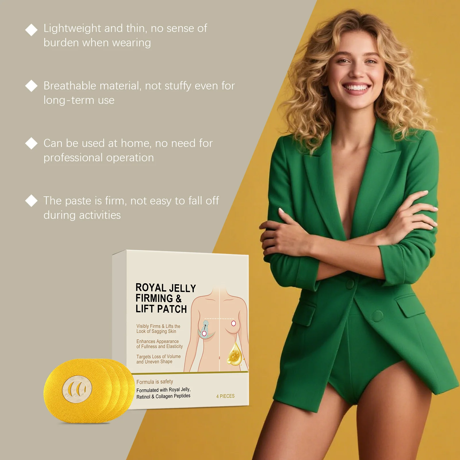Breast Firming Lifting Patch Plumping Size Up Improve Breast Flat Prevent Sagging Shaping Tighten Bigger Breast Enhancer Patch - view 3