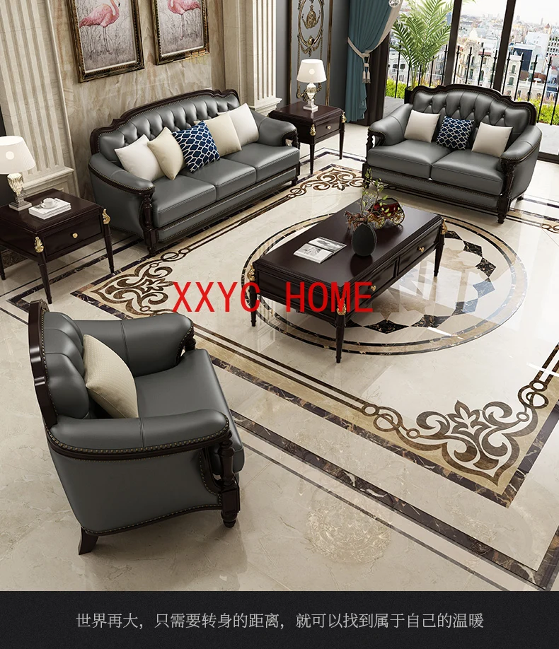 American Simple Modern High-End Villa Living Room Sofa Post-Modern Furniture 123 Combination