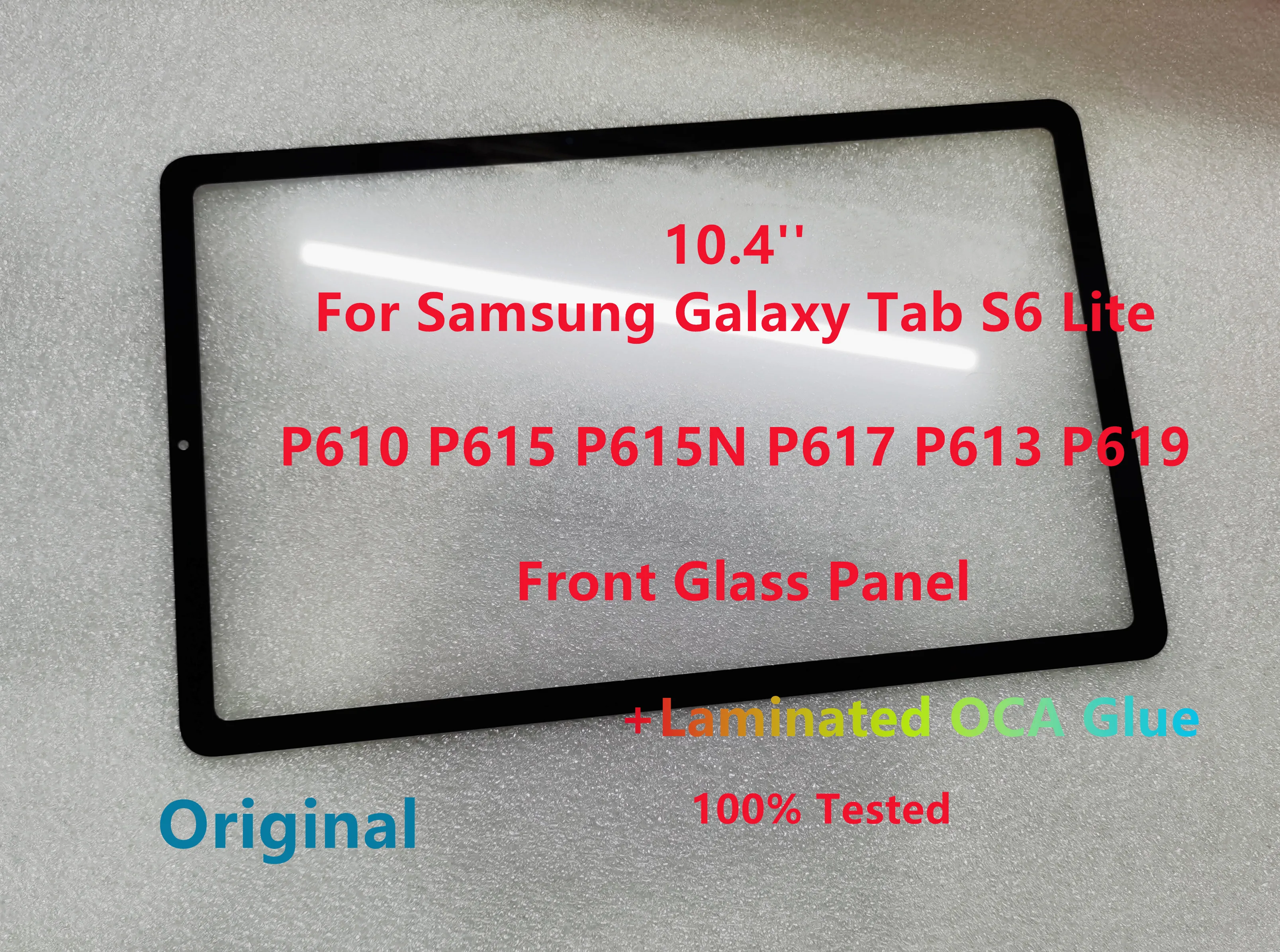 New 10.4\'\' For Samsung Galaxy Tab S6 Lite SM-P610 P613 P615 P615N P617 P619 Touch Screen Front Glass Panel +Laminated OCA Tested