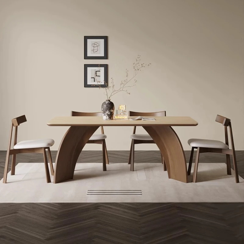 طاولة طعام حديثة مستطيلة بسيطة إيطالية رومانسية مريحة للكبار طاولة عالية الجودة لصالون المطبخ أثاث موبليس #3