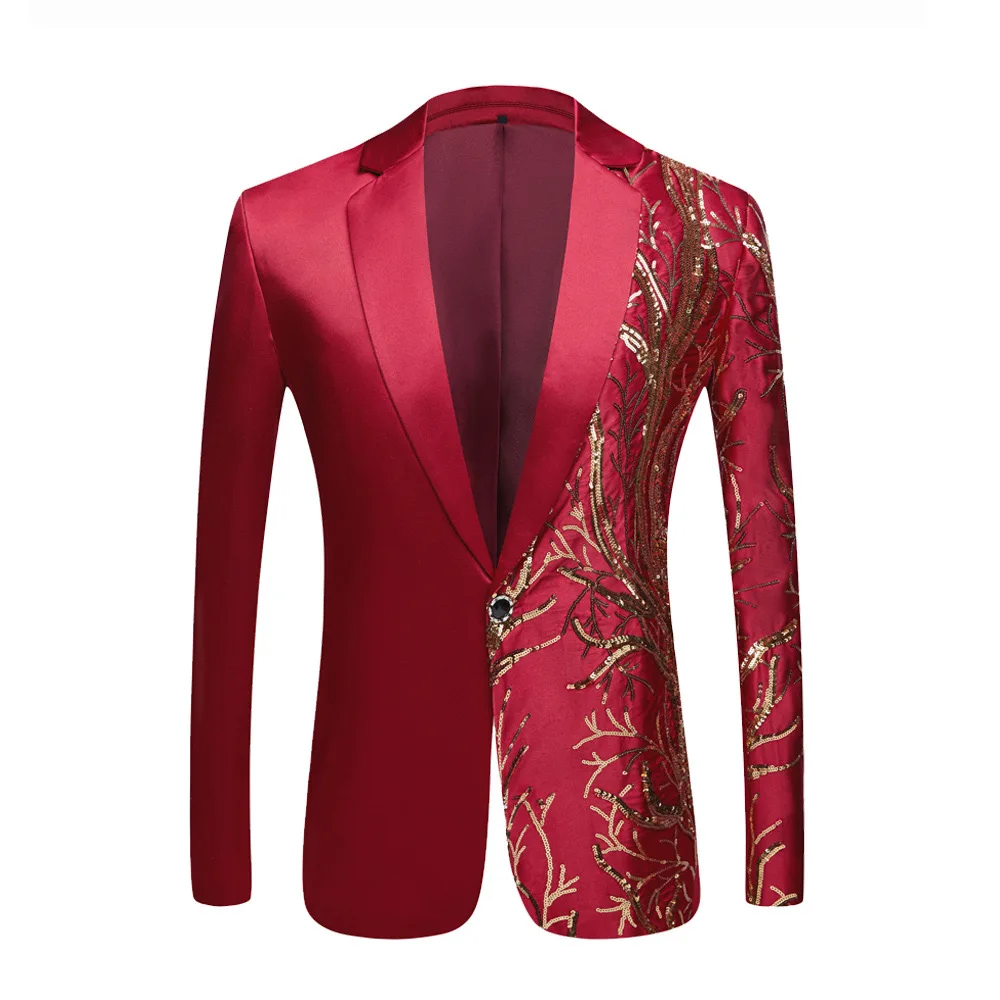 

1172Men's gradient sequined suits, new European and American performance suits, host and emcee suits, performance men