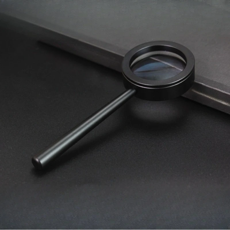 1PCS 2x Handheld Optical Glass Lens HD Reading Magnifier with Metal Construction Magnifying Glass Helping Hands Loupe