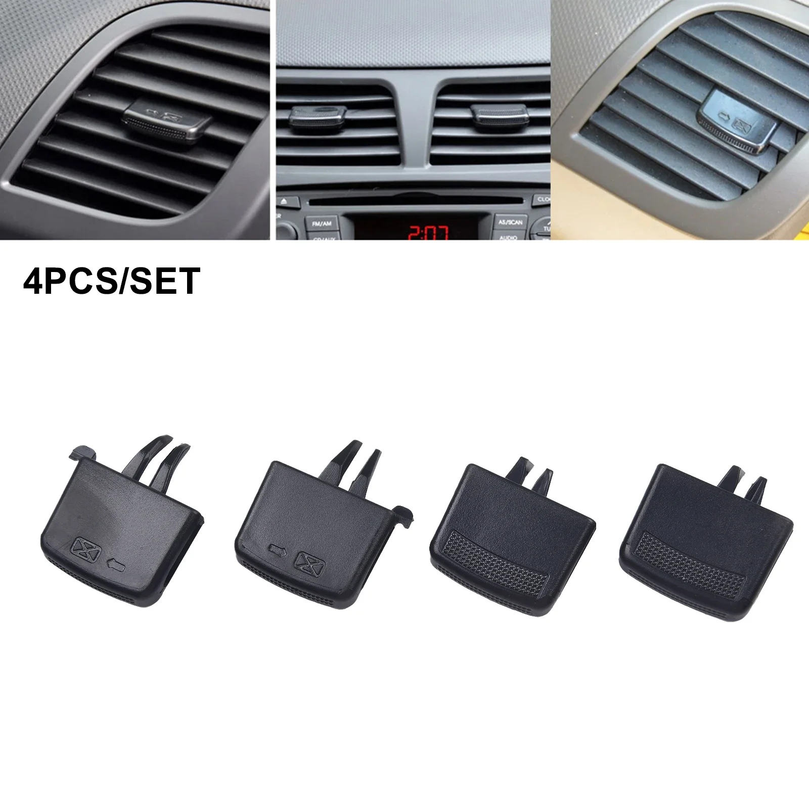 4/1pcs For Hyundai For VERNA For SOLARIS Car A/C Air Vent Grille Tabs Clip Car Front A/C Air Conditioning Vent Outlets Tab