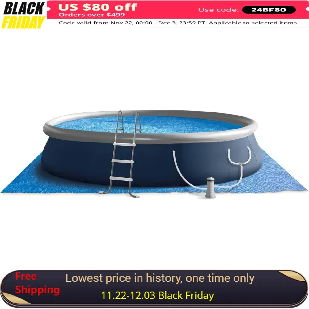 

Swimming Pool Kit, 15' X 42" with 1000 GPH Filter Pump, Ladder, Ground Cloth and Pool Cover, Inflatable Outdoor Pools