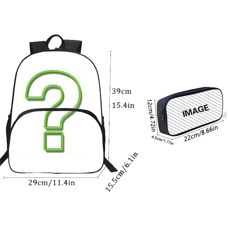 2Pcs Set School Backpack with Front Pocket, Cartoon CR7 School Bags for Girls Boys,Large Child Backpack for Aged 5-10