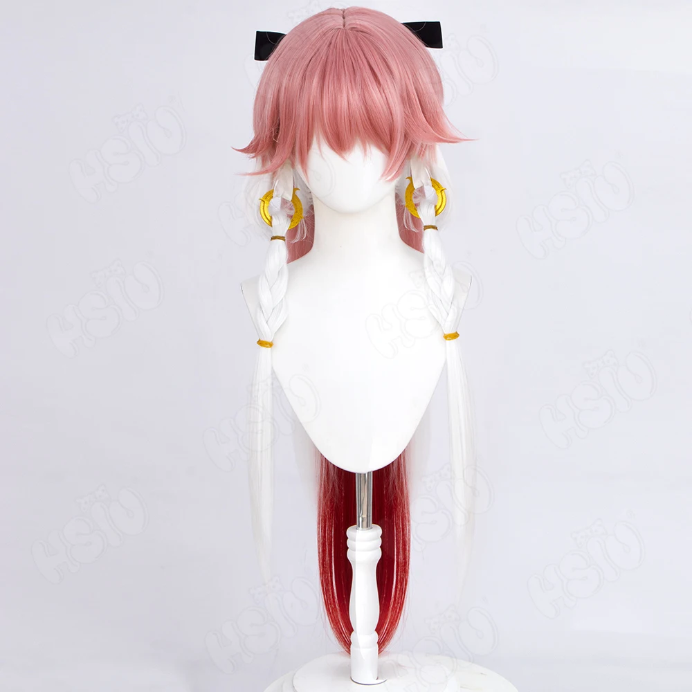 Game Wuthering Waves Changli cosplay Wig Smoke pink mixed red and white long hair Game cosplay Wig anime cosplay Wig