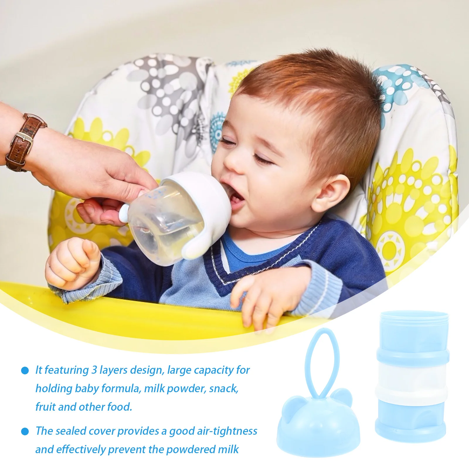 

3-слойная коробка для сухого молока, портативный контейнер для хранения детского питания, дозатор сухого молока, подвесной ремень для путешествий, чехол для детского питания