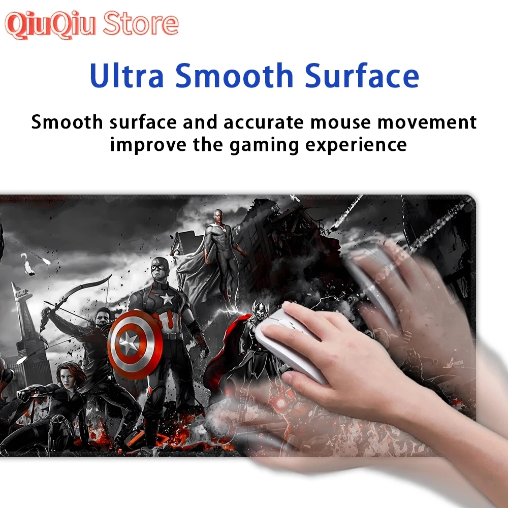 Miếng Lót Chuột Chơi Game Đen Marvel Gods War Mousepad Lớn Tùy Chỉnh Mở Rộng Miếng Lót Chuột Để Bàn Thảm