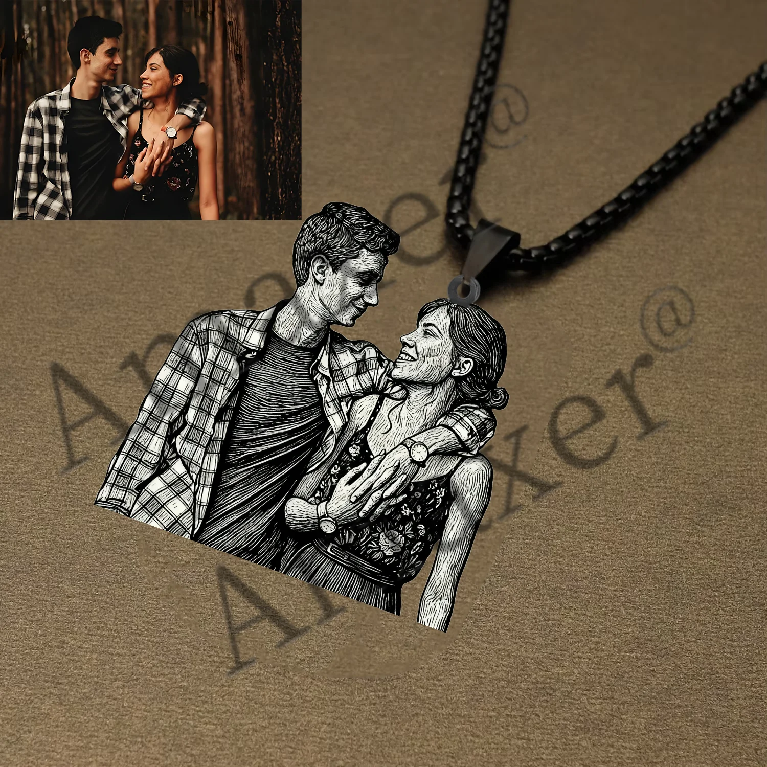 صورتك المخصصة المطبوعة قلادة قلادة شخصية نقش اسم مخصص للنساء الرجال هدايا عيد الميلاد مجوهرات