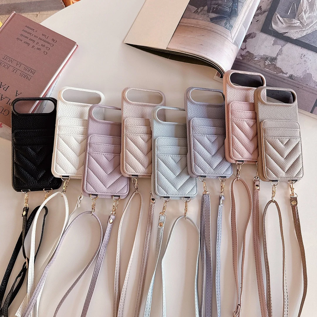 

Роскошный кожаный чехол-кошелек Crossbody Trend V-образной формы с 3D двумя слотами для карт для Google Pixel 9A 10 Pro XL 8A 8Pro 7A 7Pro 6Pro 6A Cover