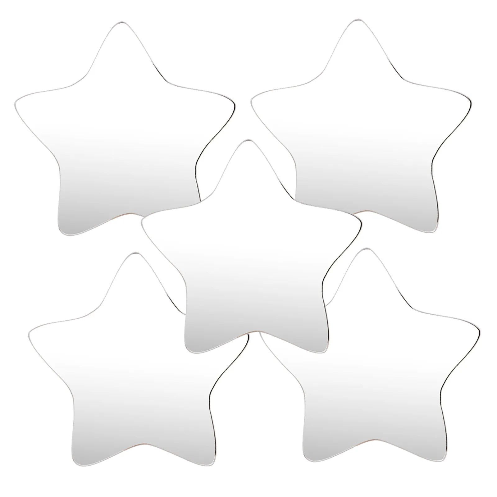 5Pcs Smartphone Mirror Sticker Decal Star Charm Reflective Makeup Compact Portable Phone Mirror Beauty Essential Accessory