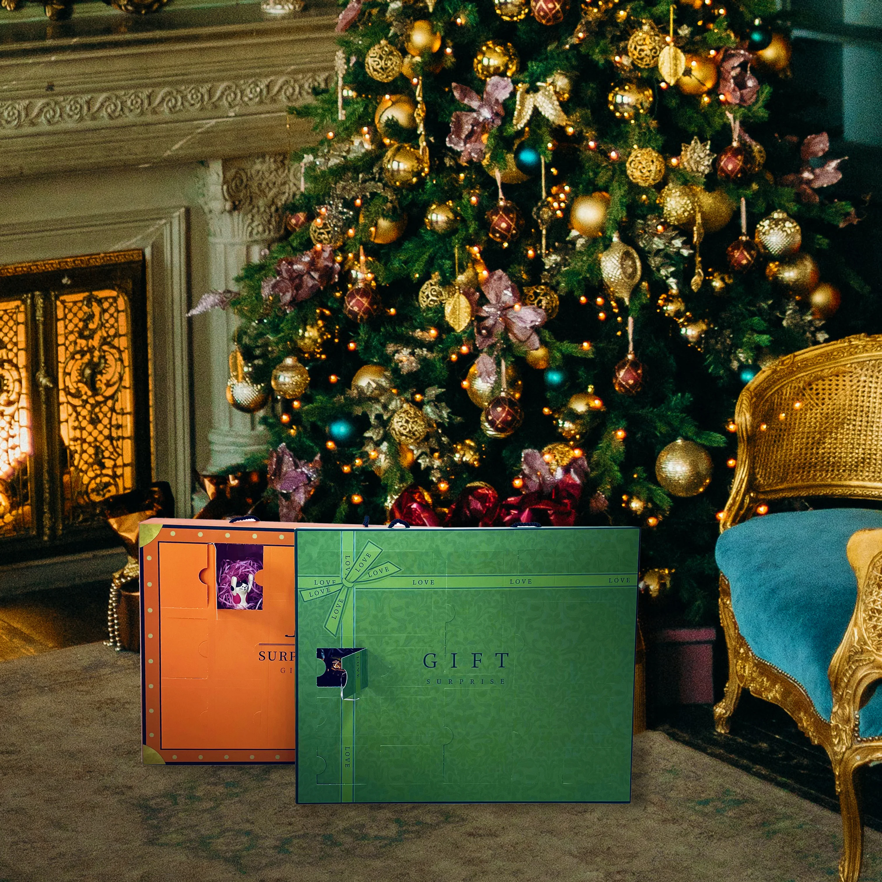 Customization.Countdown Price Christmas Empty Chocolate Promotion Gift Boxes for Packaging Custom Advent Calendar Box