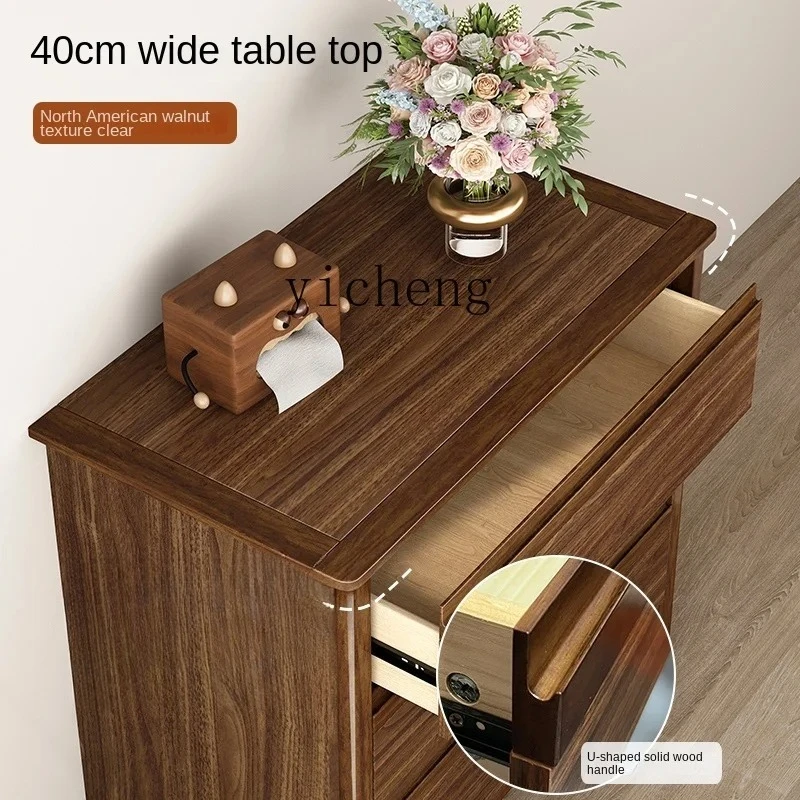 

ZZ New Chinese Style Chest of Drawers Bedroom Wall Storage Bed Tail Chest of Drawers Living Room Storage Cabinet