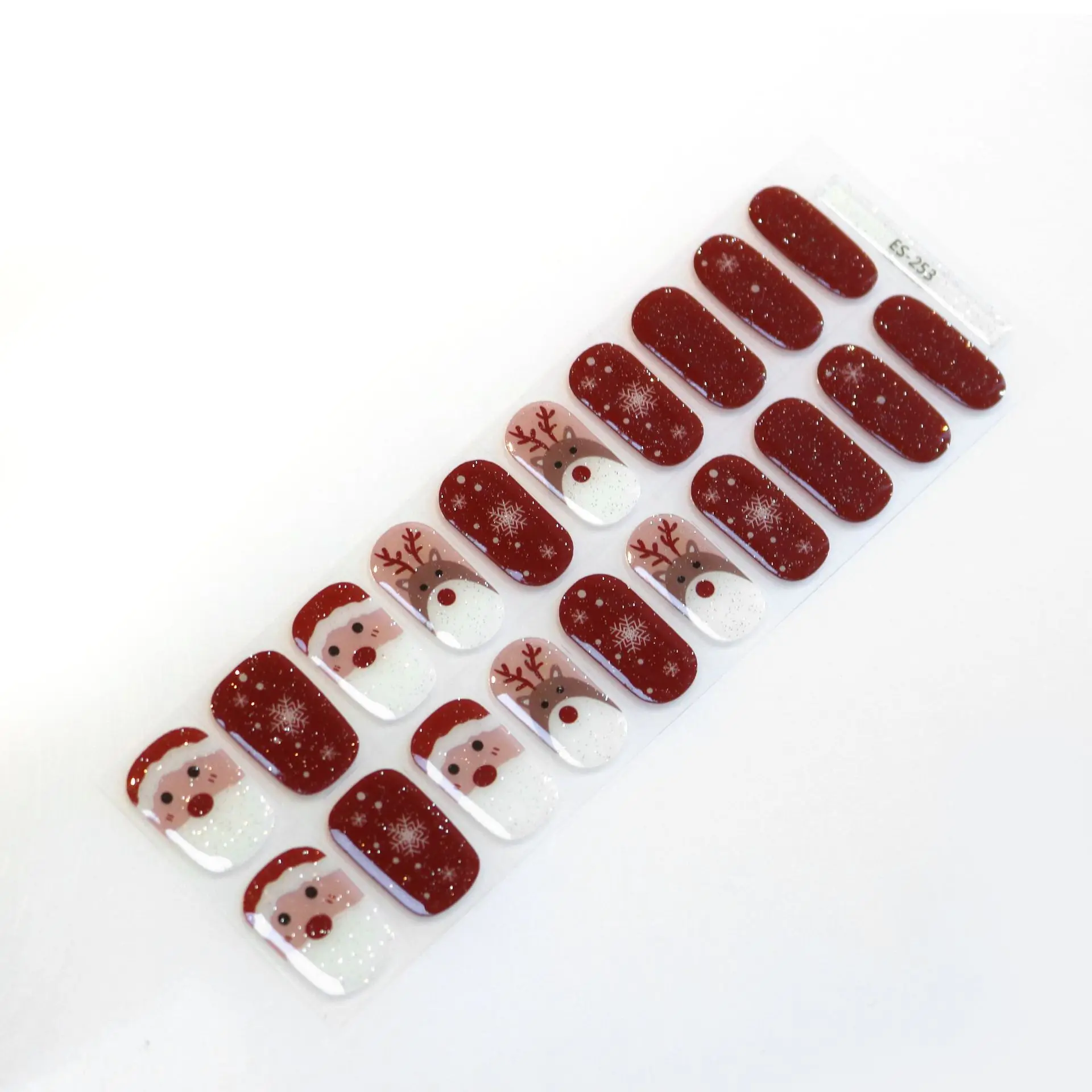 Nuevas pegatinas de uñas de Gel semicuradas UV de Navidad Halloween20Tips, calcomanías de Gel brillantes con lima de uñas, tiras completas de larga duración para uñas