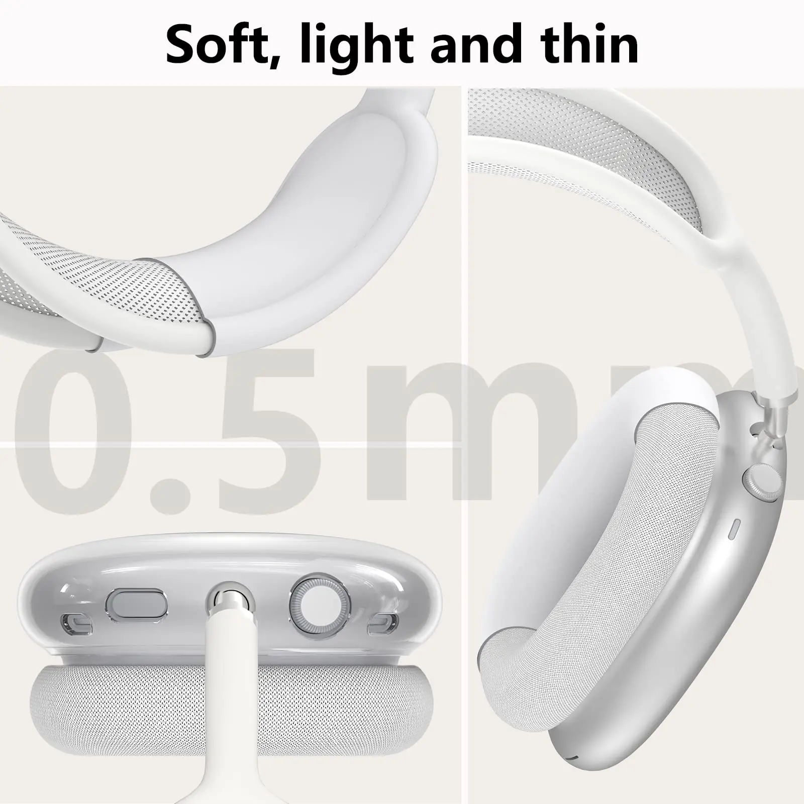 Abdeckung für 2024 Air Pods Hülle (USB C) Kristallklare schützende Ohrmuschelabdeckungen Ultra Hybrid Pro Entwickelt für Airpods Max Hülle