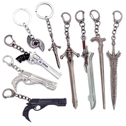 DMC Devil Dante Sword Rebellion Awakening Keychain Game Peripherals May Nero Red Queen Revolver Ebony & White Ivory Cry Keychain