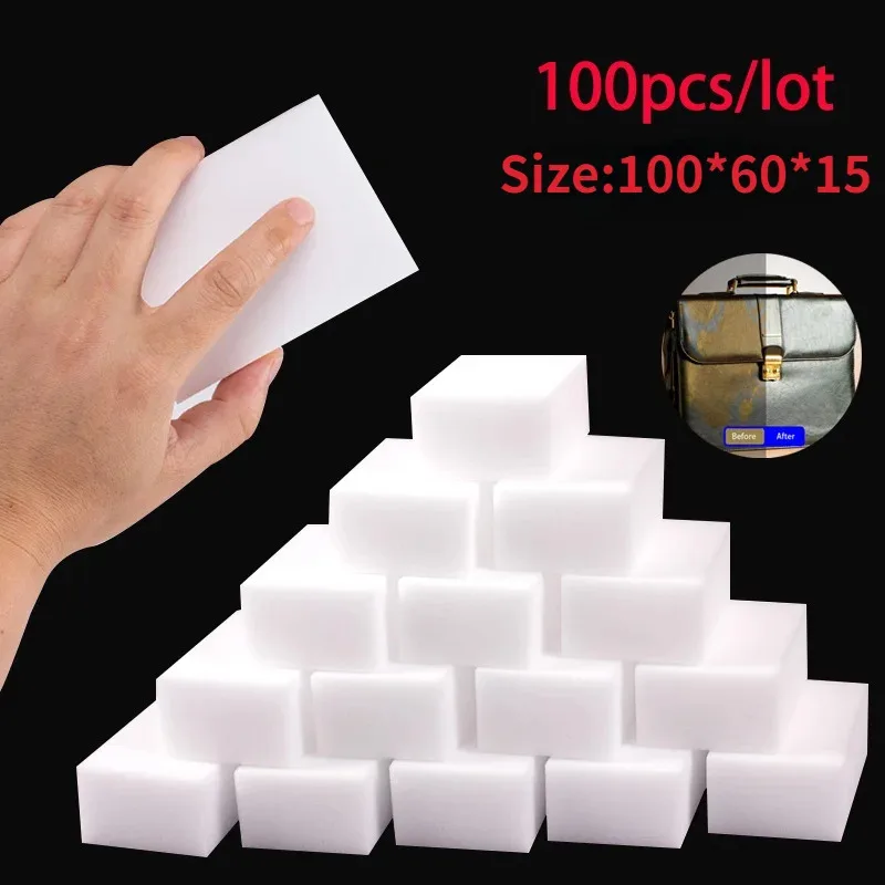 100 Einheiten/Charge Melaminschwamm, magischer Schwamm, Küche, Büro, Badezimmer-Reinigungsschwamm, 100 x 60 x 15 mm