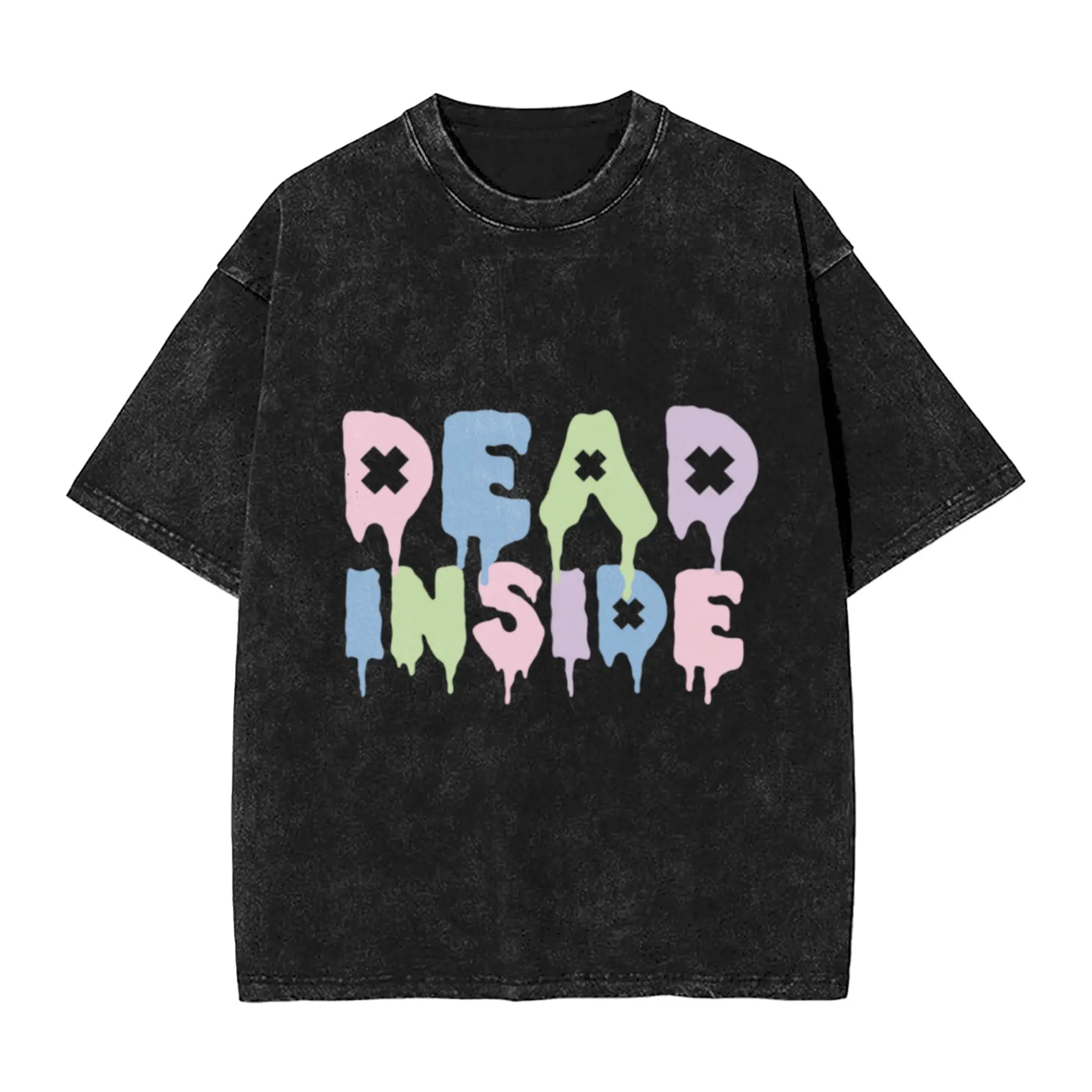 Pastel Goth   Dead Inside   Kawaii Creepy Cute Classic Chic A Vintage Oversized Cotton Unisex T-Shirts