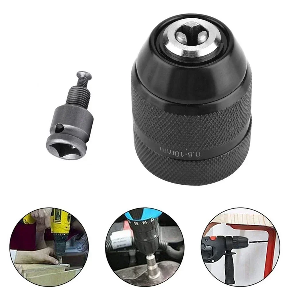 3/8-24UNF Thread 0.8mm-10mm Keyless Metal Drill Chuck Adapter For Hand Electric Drill Rotary Hammer/Hammer Drill NEW