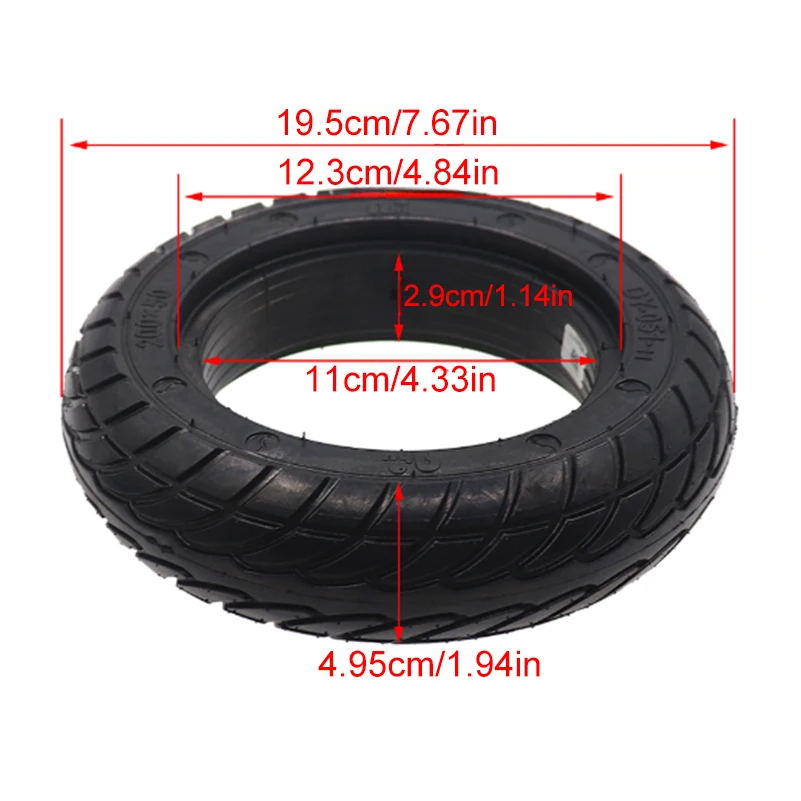 200x50 Tubeless Solid Tyres For 8 Inch KUGOO S1 C3 S3 Pro Scooter Explosion-Proof Porous Honeycomb Off-Road Tire