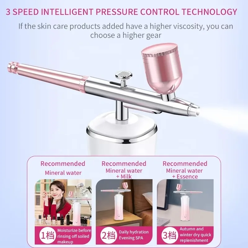 Oxygen injection meter Water light meter High pressure nano three adjustment hydration meter Spray pink beauty watch