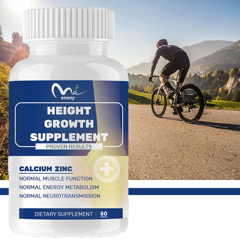 

Height Growth Calcium Zinc Pills Natural Vegan Capsules To Grow Taller Bone Strength Height Booster For Adults 60capsules