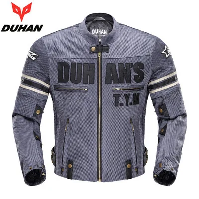 Mesh Motorcycle Jacket Man DUHAN long and short sleeves Moto CE Protector Coat Motocross Clothes Motorcyclist Jacket