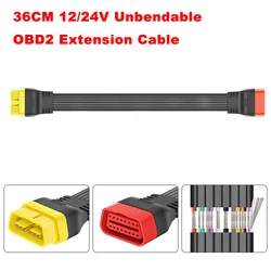 Unbendable OBD2 Extension cable Male To Female Connector 16Pin diagnostic tool for ELM327 Launch Thinkdiag extended adapter