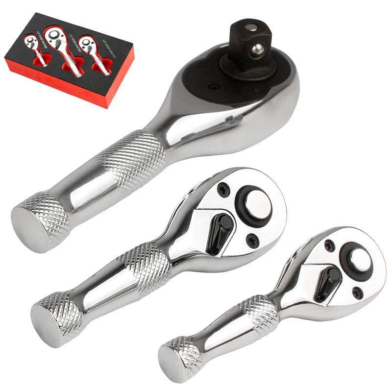 Mini Chave de Catraca 23 Pcs Grupo 72 Dentes Tomada Rápida Chifres Bidirecional Punho Curto Ferramenta de Reparo