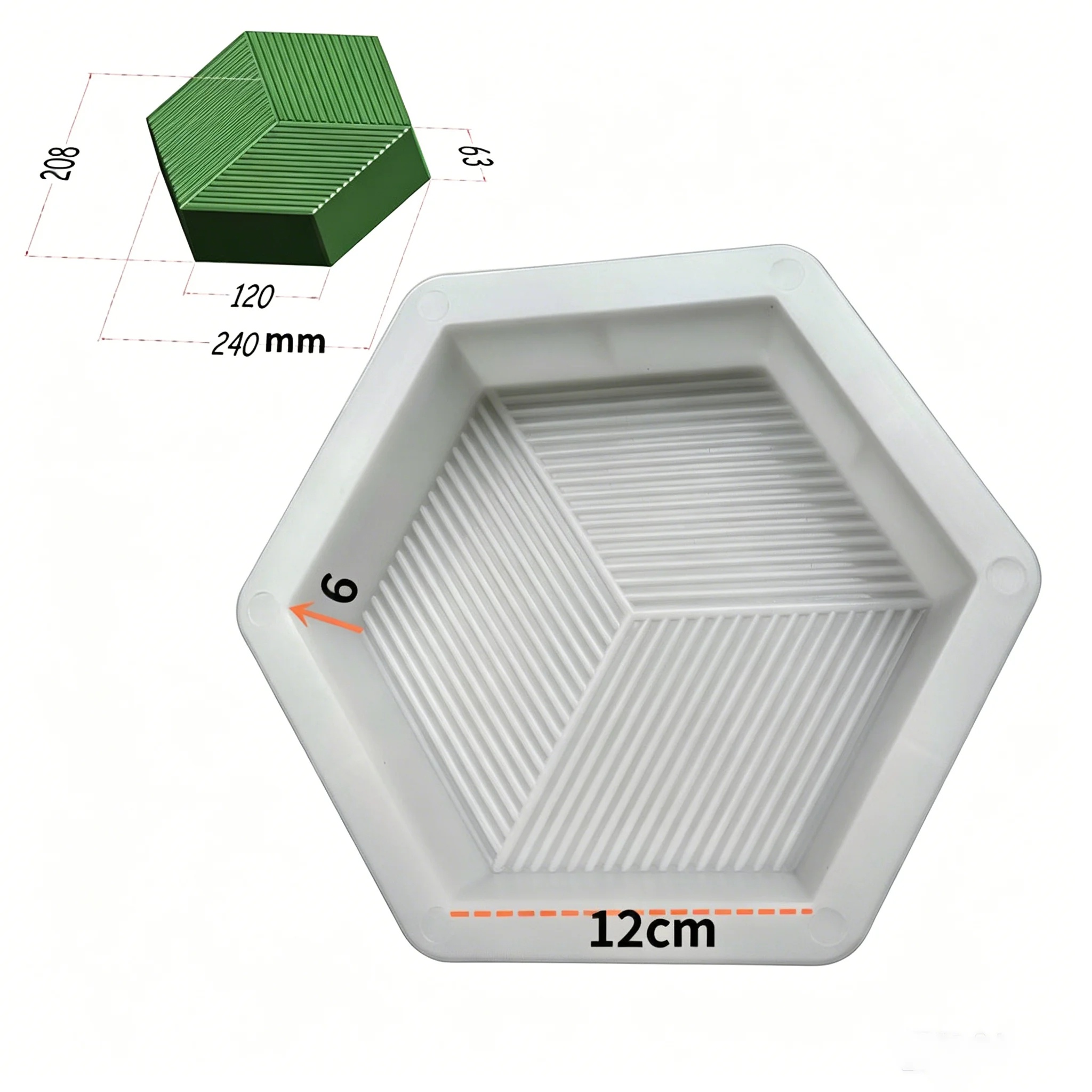 Reusable Plastic Garden Paver Mold, Concrete Stamp Form for Walkway, DIY Stone Texture Stepping Stone Mould for Outdoor Patio