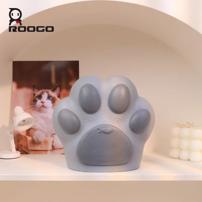 

Paw Print Pet Urn Cremation Burial Dual-Use Environmentally Friendly Resin Urn Pet Heaven Memorial Tombstone Ornaments
