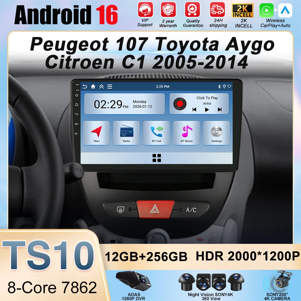Android 16 QLED Screen Carplay 4G GPS Car Radio For Opel Astra H Zafira B 2004 -2014 Wifi Car Multimedia Video Player Navigation