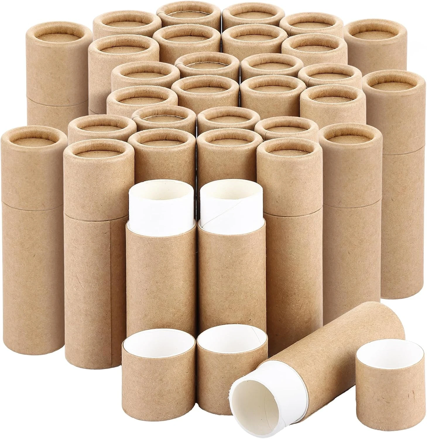 

30pcs Push Up Tubes 5ml Cardboard Lip Balm Tubes Empty Round Cosmetic Containers for DIY Lipsticks Lips Gloss Stick Tube Bottles