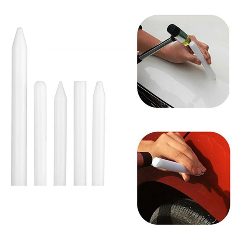 

PDR Dent Removal Auto Repair Tool Car Dent Repair Kit White Nylon Pen Tap Down Pen Knock Down Tools 5 Pcs/Set-B91B