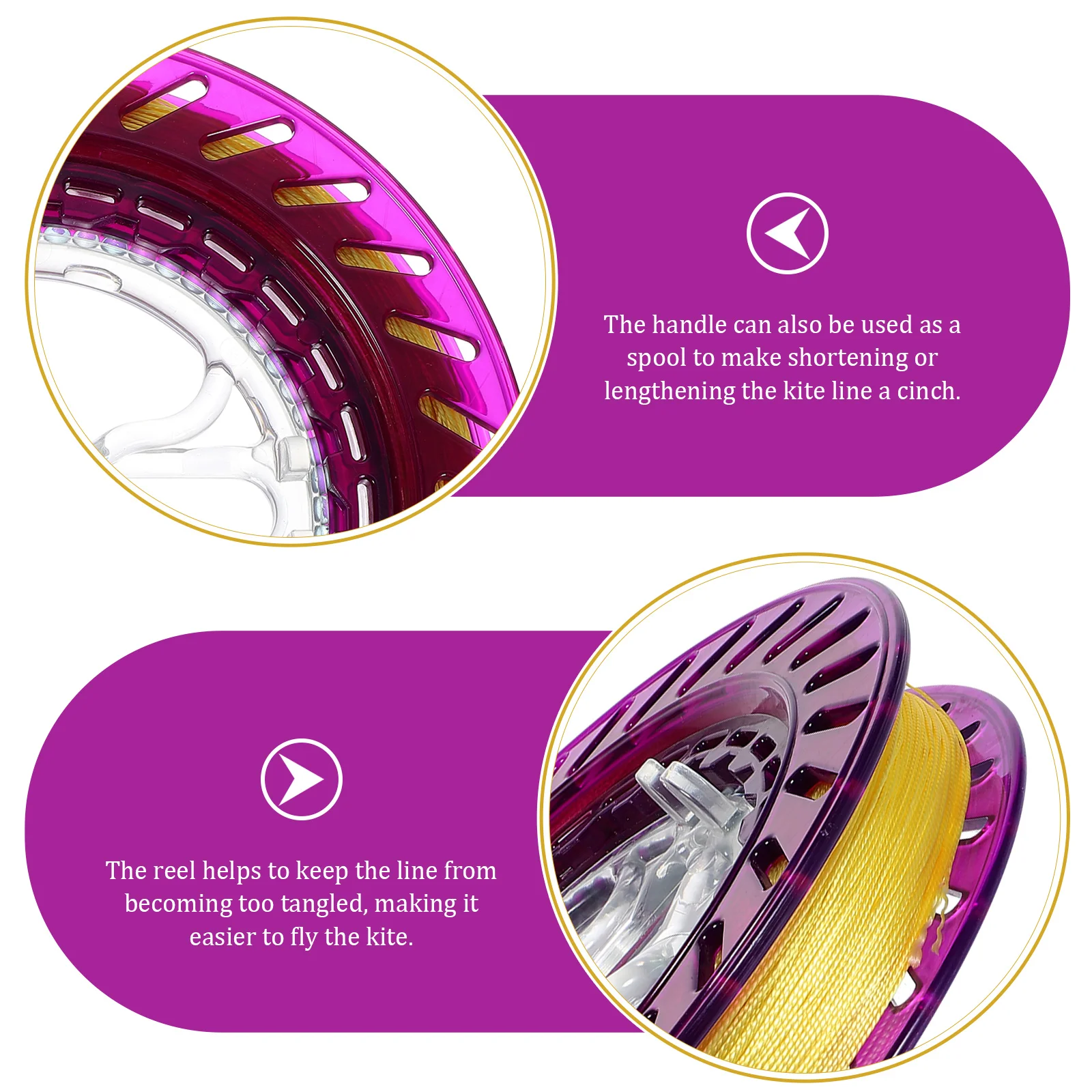 Carrete de línea de cometa resistente a los arañazos, enrollador reutilizable con cuerda voladora, carrete de rodamiento inastillable para niños, 1 Juego