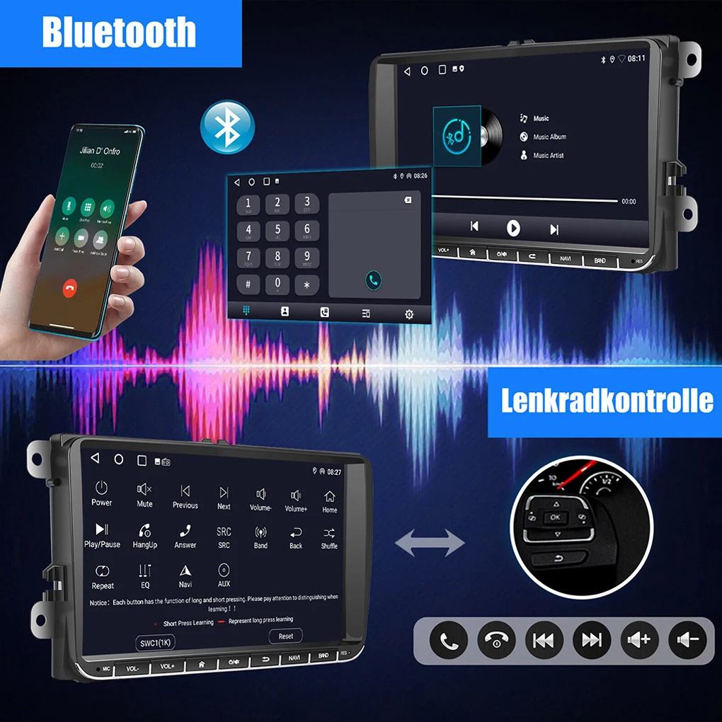 Car Entertainment With Car Stereo Radio Android Auto USB CAR / Android Auto RDS Wi-Fi Touchscreen 1+16G