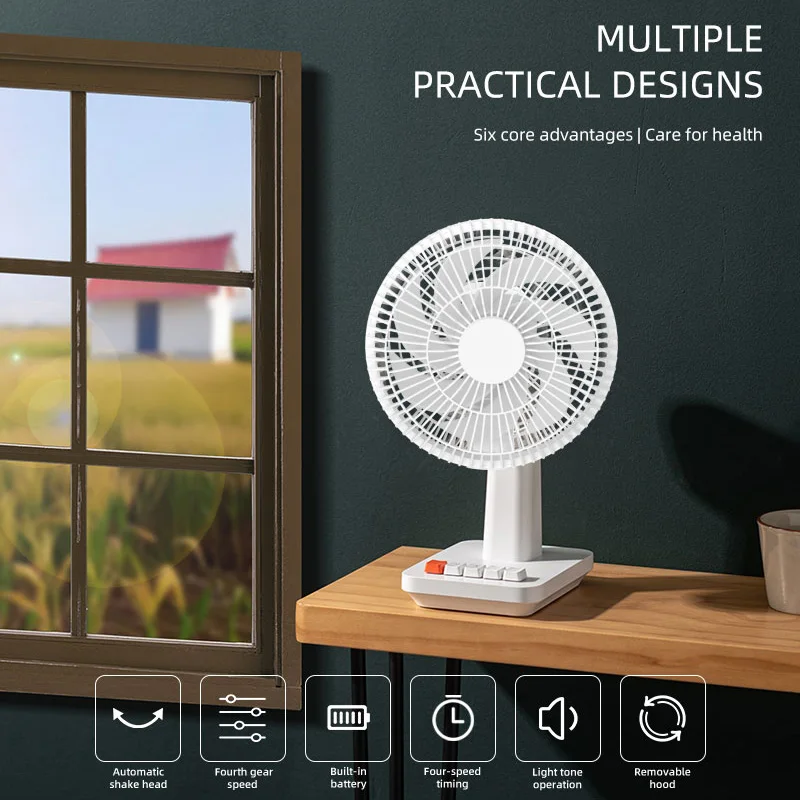 Xiaomi  Auto Oscillating Desk Fan Portable Rechargeable Operated Cooling Fan 4 Speeds Quiet Strong Wind for Office Home Travel