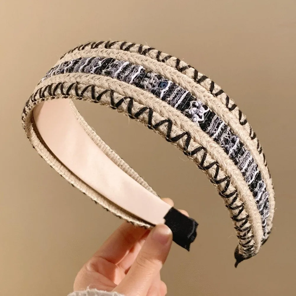 2 قطعة نمط الباليه تنوعا الشريط الموز كليب واسعة الجانب المنسوجة القوس مشبك عمودي المضادة للانزلاق الحلو النساء المنسوجة عقال يوميا #3