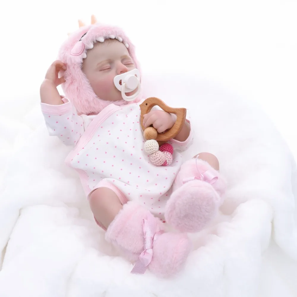 Cloveray 48cm Realistyczna Lalka Reborn z Winylu Całego Ciała, 20-calowa Pluszowa Lalka Jednorożec z Winylu, Ręcznie Robiona Oryginalna Zabawka, Prezent Świąteczny dla Dziecka