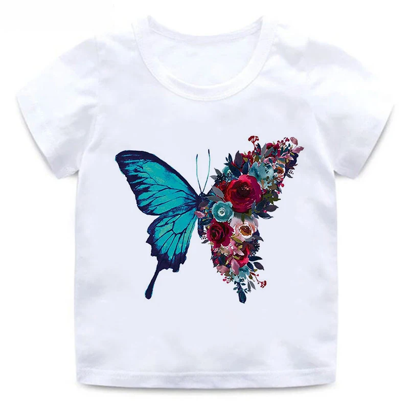 

Children's Clothing Personalised Butterfly Birthday T-shirt Top Party Outfit Butterfly Birthday Party Girls Boy Tshirt Clothes